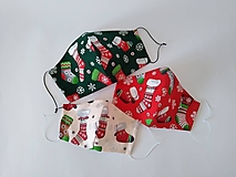 Rúška - Vianočný set dizajnové rúška rodina tvarované dvojvrstvové - 12505996_