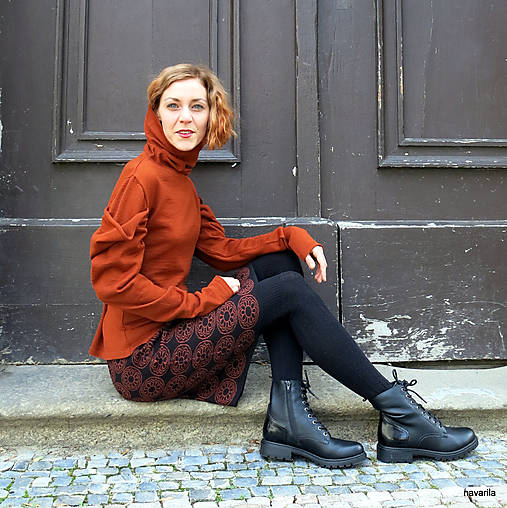 Svetre a kardigány - ELISA- rolák s nakládanými rukávy - 12507967_
