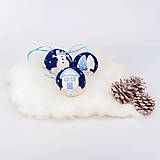Dekorácie - Modré vianočné gule - sada - 12508110_