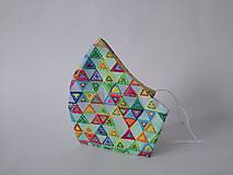 Rúška - Dizajnové rúško trojuholníky farebné tvarované dvojvrstvové - 12510254_