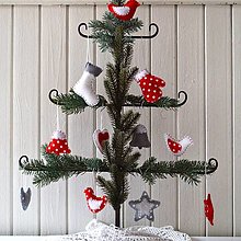 Dekorácie - Vianočná kolekcia v červenej, bielej a sivej - 12511709_