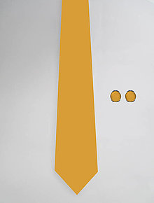 Pánske doplnky - DIZAJNOVÝ SET jednofarebný pre pánov: kravata & manžetové gombíky (Mango) - 12509884_