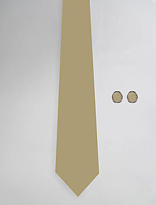 Pánske doplnky - DIZAJNOVÝ SET jednofarebný pre pánov: kravata & manžetové gombíky (Biela káva) - 12510374_