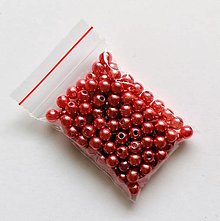 Korálky - Korálky Glance plast 4-5 mm - 100 ks (12 - červenoružová) - 12510416_