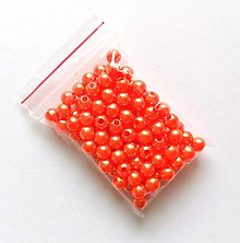 Korálky - Korálky Glance plast 4-5 mm - 100 ks (10 - oranžová sýta) - 12510417_