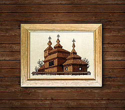 Dekorácie - Drevený kostolík Bodružal - 12511340_