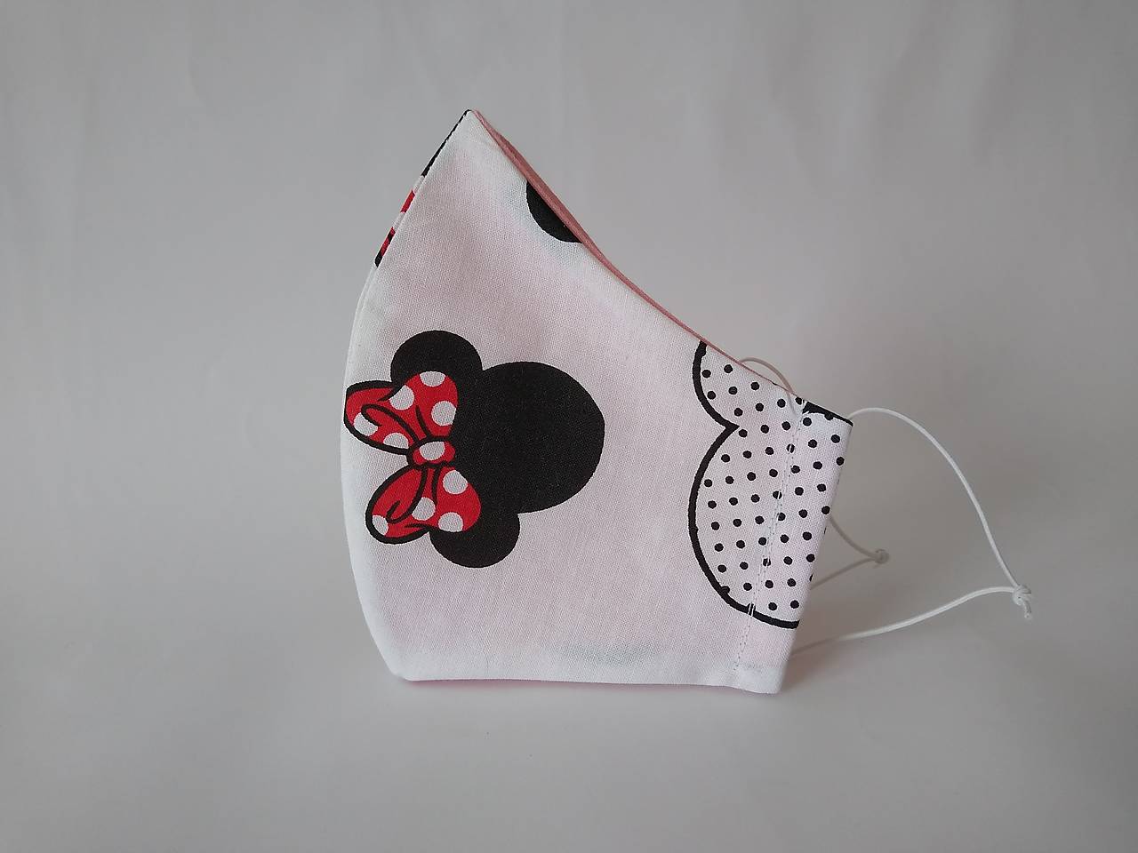 Dizajnové rúško s mašľou červenou tvarované dvojvrstvové