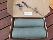 Úžitkový textil - Ľanové uteráčiky - khaki (12 kusov) - 12517322_