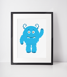 Grafika - Detský plagát| modré strašidlo BLUE MONSTER - 12515973_