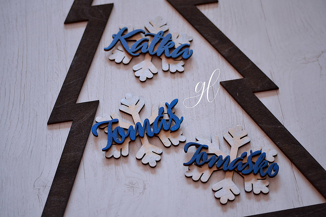 Set vianočné ozdoby s menom - rodinka (6 ks)