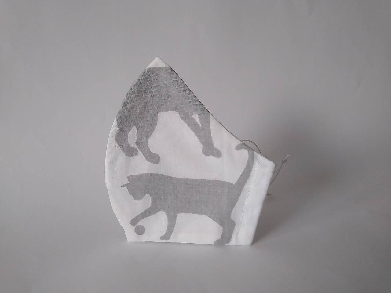 Dizajnové rúško mačky siluety BŠ tvarované dvojvrstvové