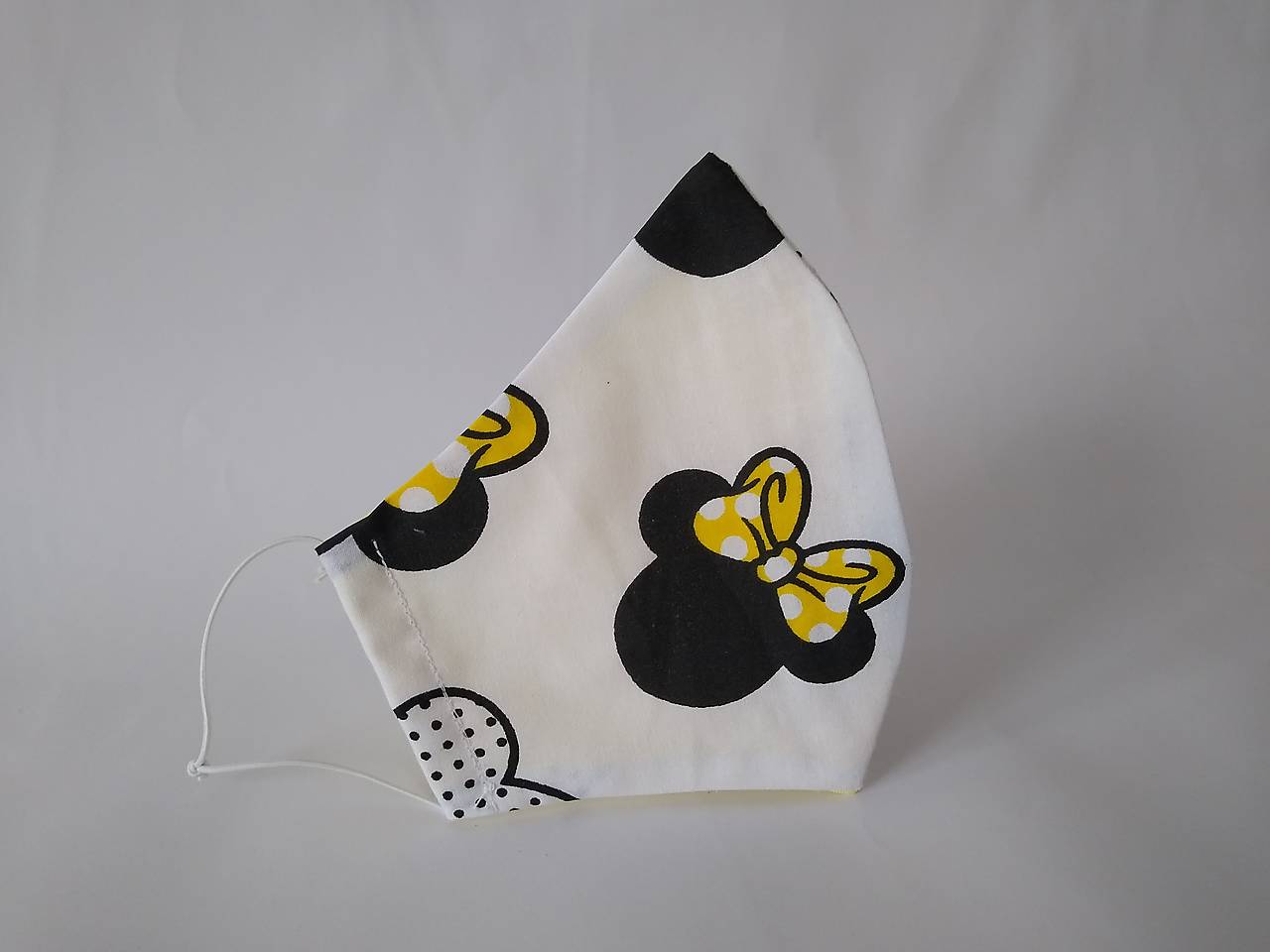 Dizajnové rúško s mašľou žltou tvarované dvojvrstvové