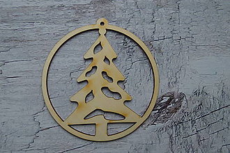 Dekorácie - Drevená vianočná ozdoba - stromček - 12521756_