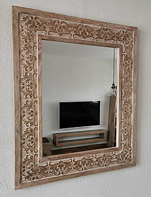 Zrkadlá - Zrkadlo vzor 1  (výška 80 cm, dĺžka 68 cm, hrúbka 2,5 cm, šírka rámu 12 cm) - 12522224_