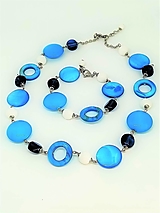 Sady šperkov - Skleneno-perleťová modrá zátoka - 12524890_