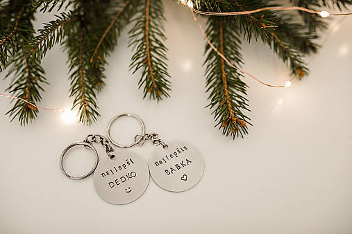 Kľúčenky - Kľúčenky najlepší dedko a babka (sada kľúčeniek najlepší dedko a najlepšia babka) - 12528216_