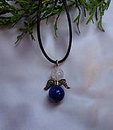 Prívesok anjelik - lapis lazuli, krištáľ