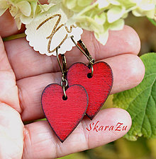 Náušnice - Simple heart mini // Red - 12529078_