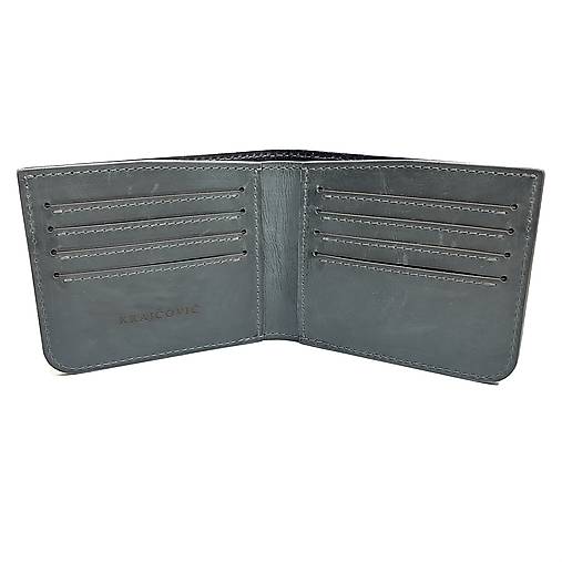 Pánska kožená peňaženka (šedá) - 8 kariet