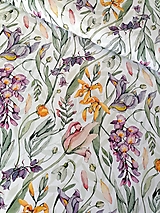 Textil - Bavlnená látka Kvietky na bielej - 12532713_