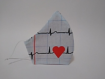  - Dizajnové rúško EKG nové tvarované dvojvrstvové - 12534683_