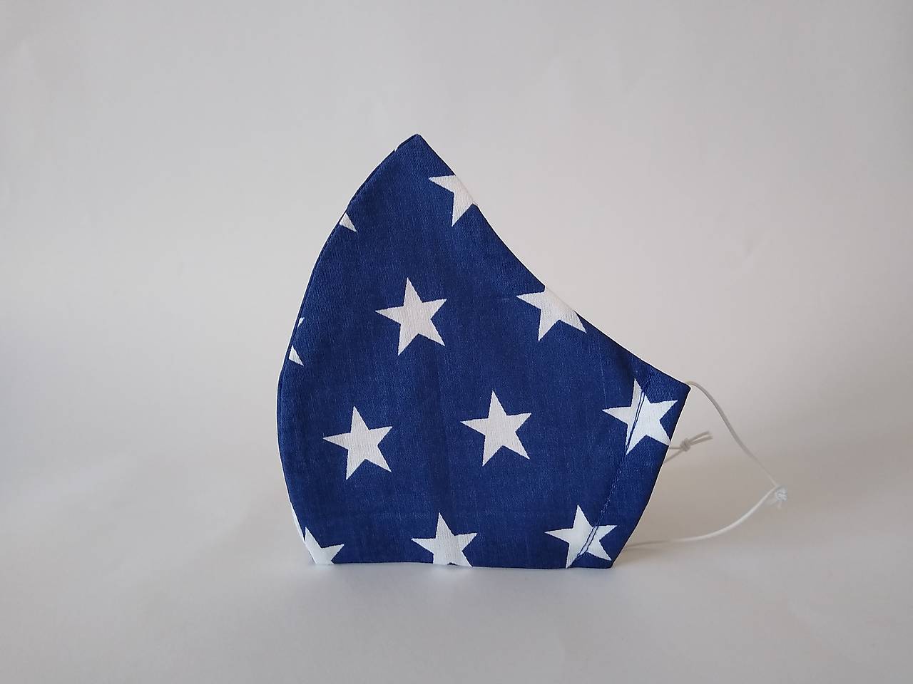 AKCIA dizajnové rúško hviezdy veľké modré tvarované dvojvrstvové