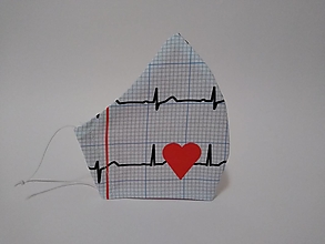Rúška - Dizajnové rúško EKG nové tvarované dvojvrstvové - 12534683_
