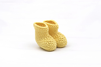 Detské topánky - VÝPREDAJ! Žlté papučky MERINO/BAVLNA - 12533995_