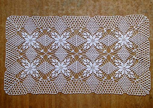 Úžitkový textil - Ručne háčkovaná dečka H25 obdĺžnik 70 x 37 cm - 12532329_