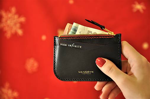 Kožená mini peňaženka (Červená)