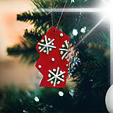 Vianočná ozdoba - dekorovaná črepina zmrznutá (večné vločky)