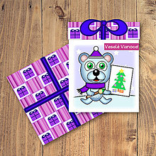 Papiernictvo - Vianočná pohľadnica/darček - ľadový medvedík a kresba (darčekový) - 12536328_