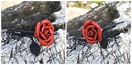 Dekorácie - Malá ruža s listami - 12537607_