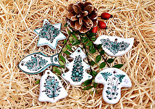 Dekorácie - Vianočná sada: Vianočné ozdôbky (Zelený dekór) - 12537647_