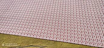 Textil - Bavlnená látka - Kvietočky červené - cena za 10 cm - 12538921_