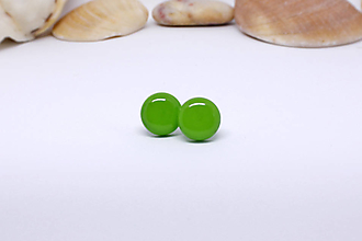 Náušnice - KRUH-ové napichovačky - chirurgická oceľ (12 mm) (Svetlo zelená) - 12541861_