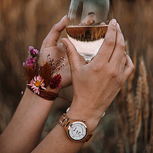 Náramky - Drevené hodinky Barrique Wine Blanc - 12540543_