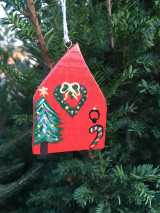 Dekorácie - Vianočné dvere. Domček drevený.. - 12540822_
