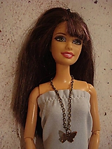 Hračky - Náhrdelník pre Barbie - bronzový motýlik - 12540611_