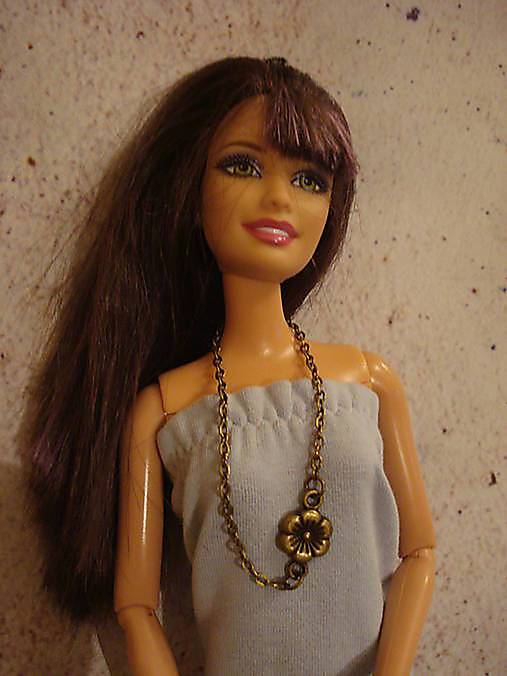 Hračky - Retiazka pre Barbie - mosadzný kvet - 12540587_