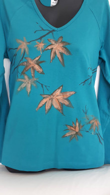 Topy, tričká, tielka - Tričko malované Listopad - 12539767_