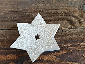 Nádoby - Vianočná mydlovnička Hviezda jednofarebná (Biela mydlovnička) - 12547908_