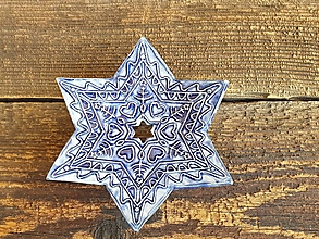 Nádoby - Vianočná mydlovnička Hviezda jednofarebná (Modrá mydlovnička) - 12547910_
