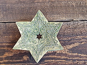 Nádoby - Vianočná mydlovnička Hviezda jednofarebná (Zelená mydlovnička) - 12547914_
