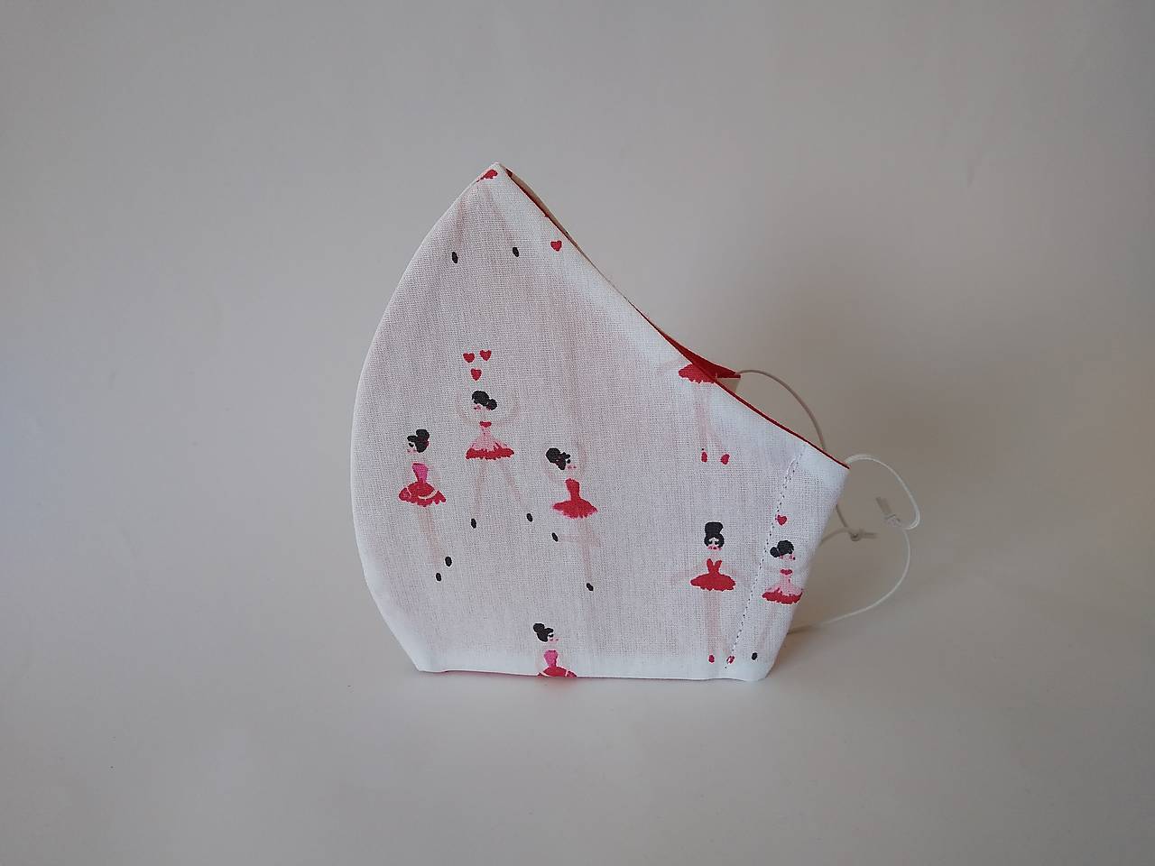 Dizajnové rúško baletka red tvarované dvojvrstvové