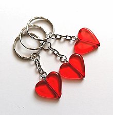 Kľúčenky - Kľúčenka srdce (červená) - 12544088_