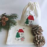 Úžitkový textil - Vianočné vrecúško - domček - 12545930_
