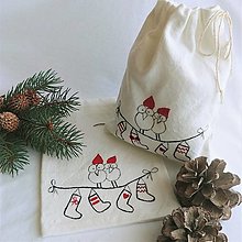 Úžitkový textil - Vianočné vrecúško - vtáčiky - 12547014_