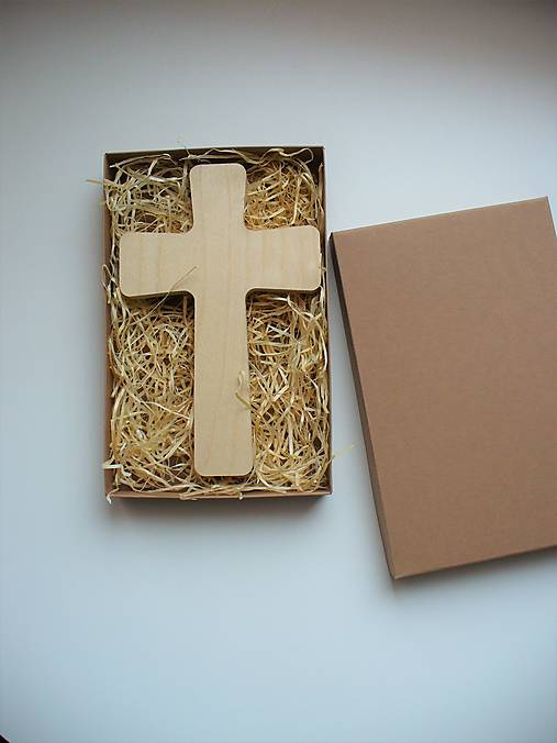  - drevený krížik (vrátane obalu) - 12548620_