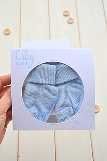 Papiernictvo - gratulačný otvárací pozdrav s ponožtičkami, pre chlapčeka,rôzne farby (č.3) - 12549273_
